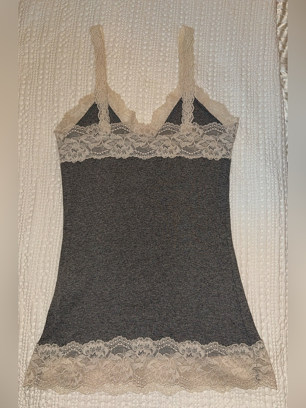 Pristine Abercrombie Fitch Cami Tank Top Size Small Baby Doll Lace Trim Y2K - Picture 2 of 9